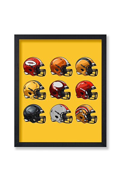 ALAYRA International ملصق ألايرا - ملصق رياضي رئيسي - طباعة خوذات كرة القدم - فن كرة القدم الأمريكية - فن الخوذات -