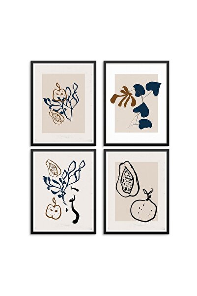 ALAYRA International مجموعة مطبوعات فنية جدارية برسومات نباتية وفواكه بخطوط ب...