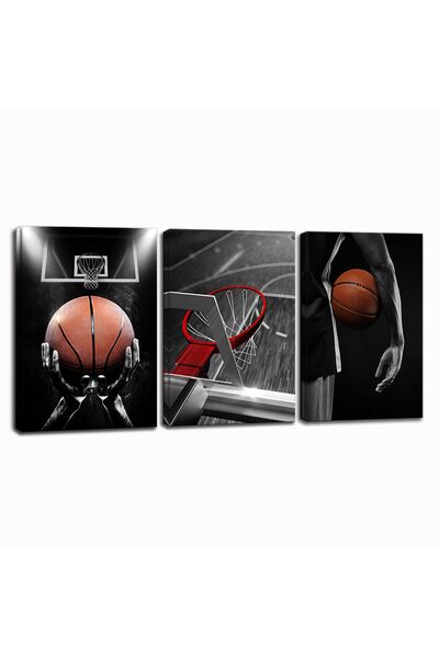 ALAYRA International ALAYRA Canvas Framed Basketball Posters - Sports Room De...