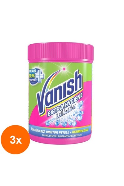 Vanish Set of 3 x Oxi Extra Hygiene Stain Removal Powder 423 g