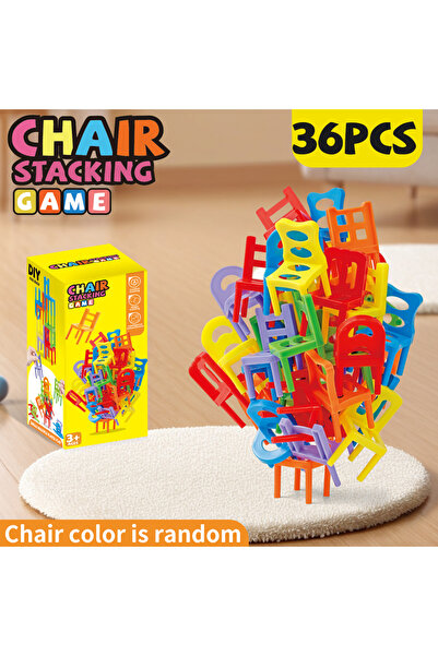 Choice مجموعة كراسي بناء وتكديس مكونة من 36 قطعة: لعبة تعليمية للتجمعات العائ...