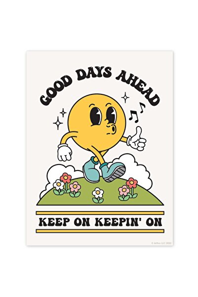 ALAYRA International ALAYRA Good Days Ahead Retro Poster Wall Art Print, Cute...
