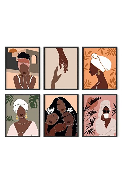ALAYRA International مجموعة ألايرا للوحات جدارية مكونة من 6 قطع، لوحات لفتاة ...