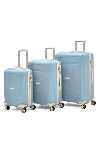 ELATAE Polipropilen Kırılmaz 3'lü Valiz Seti V305 – Ultra Hafif, Darbe Dayanıklı, 360° Tekerlek