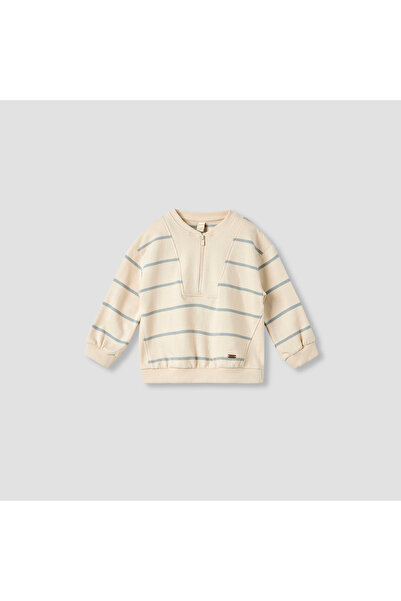 giggles Striped Sweatshirt with Long Sleeves