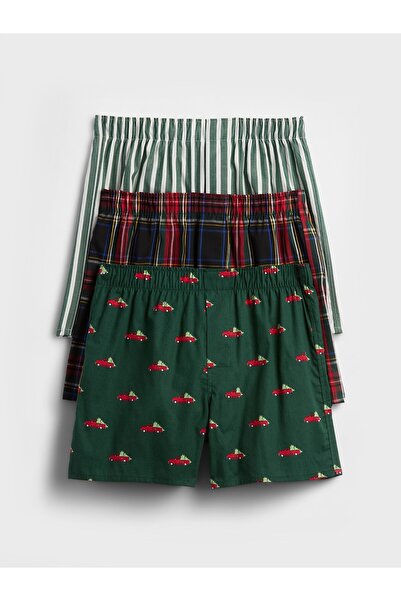 GAP Erkek Koyu Yeşil 3'lü Boxer Seti