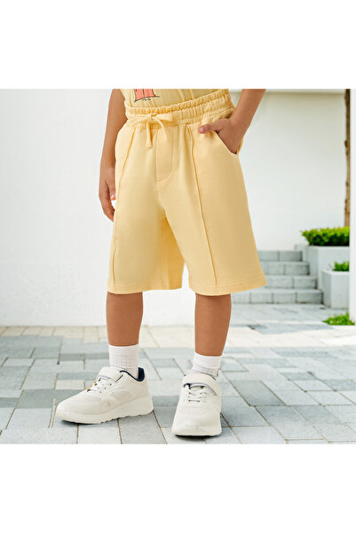 Juniors Solid Shorts with Drawstring Closure and Pockets