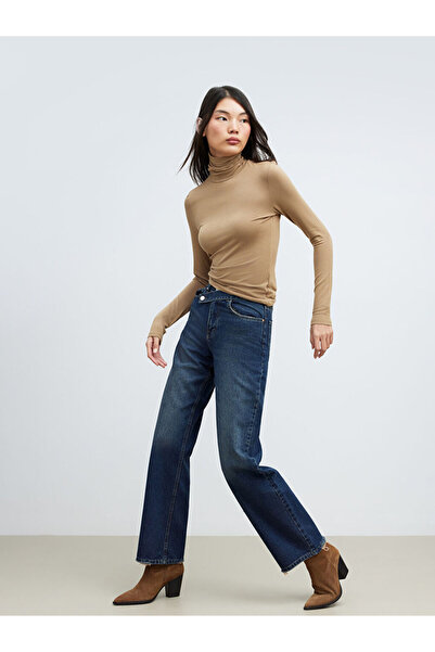 LC Waikiki Navy Blue Wideleg Women's Jean Pants