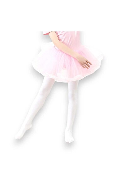 OEMN Colanți pentru copii potriviți pentru balet, culoare Alb, mărime 140-155 cm