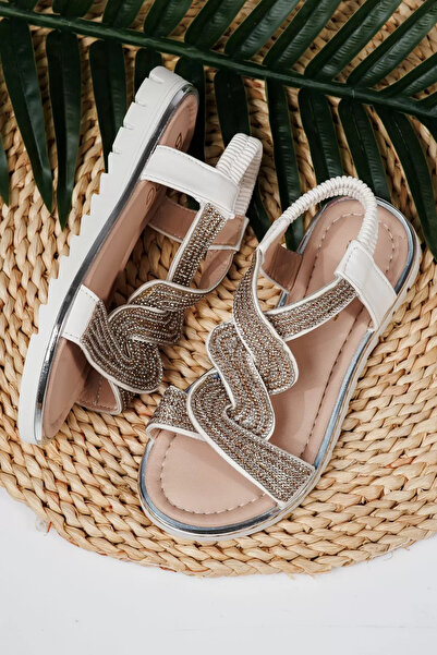 Zaira Λευκά σανδάλια για κορίτσια από οικολογικό δέρμα Anda2 #21906 - 36