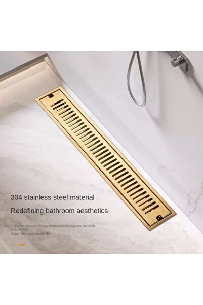 Trendy's Sifon pardoseala TRENDY’S, auriu lucios, 60 X 10cm, iesiere pe 40 mm, antimiros