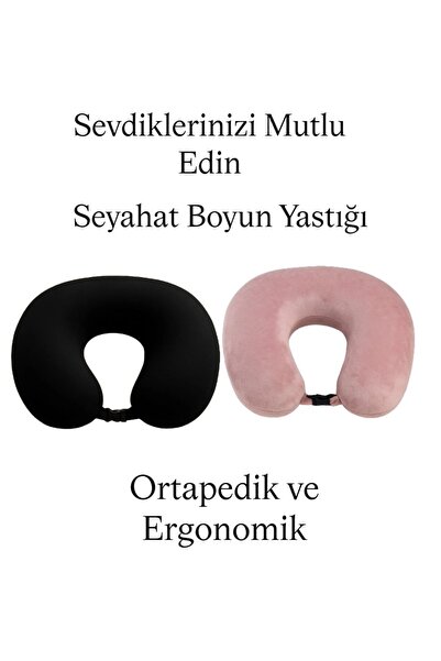 Visco travel Orthopedic Neck Pillow double black pink