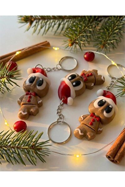 Nycruin3D YENİ YIL ÖZEL Sınırlı Stok hareketli Kurabiye Adam Anahtarlık 1 ADET-Figür Çanta süsü Charm aksesuar