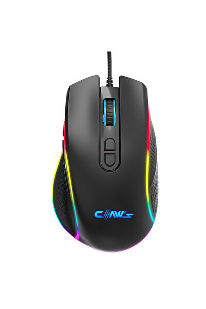 Claw's Nova V1 12800 Dpi Wide RGB Özel ABS Doku & Reflex Gaming Mouse - Siyah