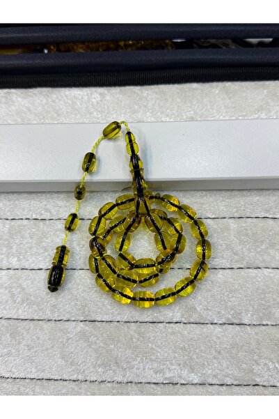 izmirpazarı سبحة من خرز العنبر الناري بلون أخضر حريري بحجم 9/8 مم وصناعة متقنة