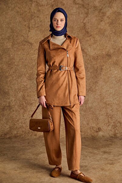 Setrms Kruvaze Süet Görünümlü Ceket