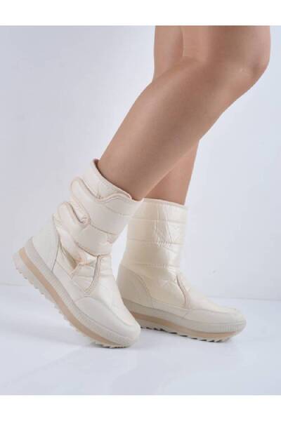 Şanslı Ayakkabıcılık Beige Velcro Snow Boots