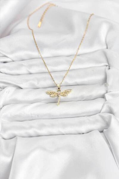 BSRE قلادة نسائية موديل يوزفكت (الناموس) ذهبية اللون (فولاذ 316L)