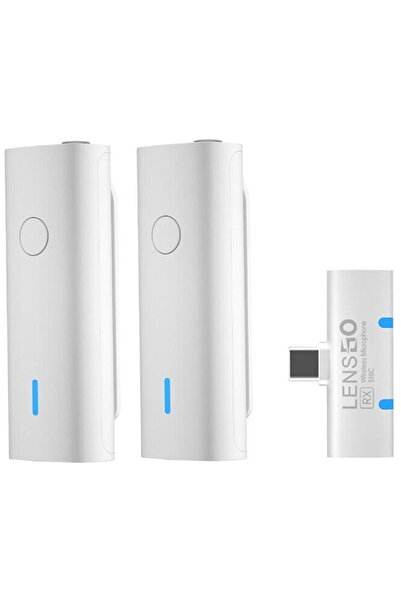 LENSGO Set microfoane lavaliera wireless 518C pentru dispozitive cu USB Type-C / Android