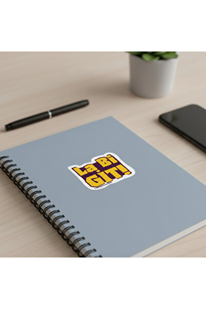 Ankarakomik Özel Tasarım Su Geçirmez La Bi Git Yazılı Sticker Laptop Defter Termos Uyumlu