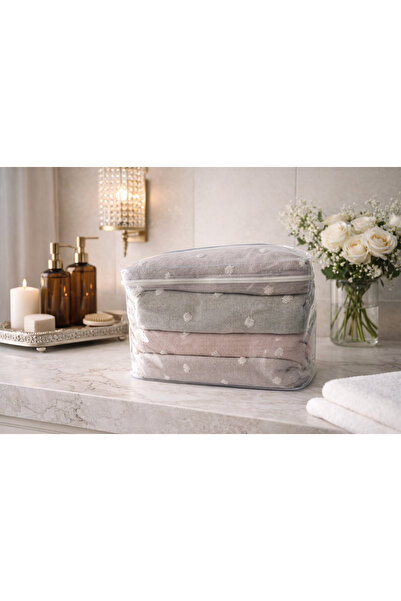 Handyol 100% Cotton Hand Face Towel 50X90 cm – Set of 4 (Soft & Absorbent)