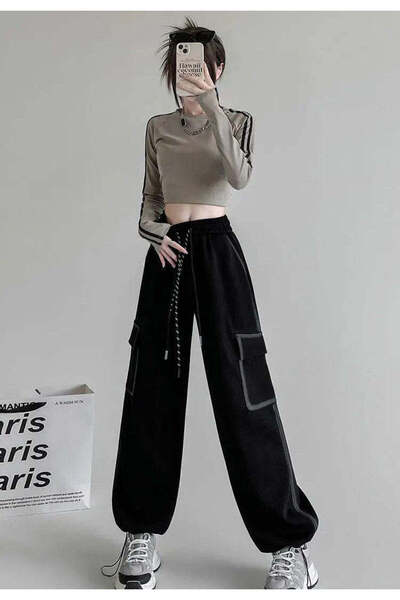 DEEFWEAR Y2K Stripe Detail Knitted Trousers Tracksuit