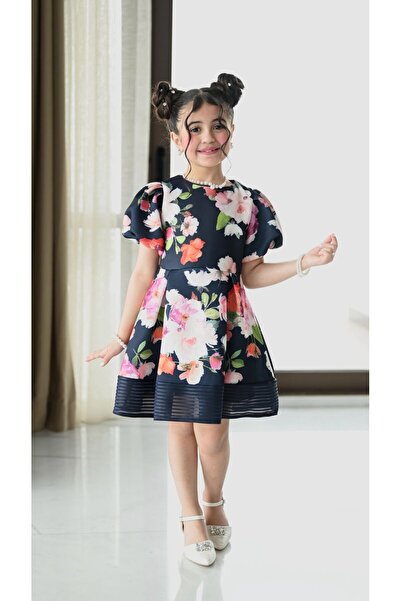 Alesaei-mondo tondo فستان بناتي مشجر قصير 7138