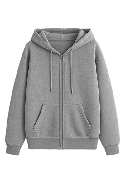 DeFacto Unisex Kapüşonlu Tam Fermuarlı Hoodie Sweatshirt