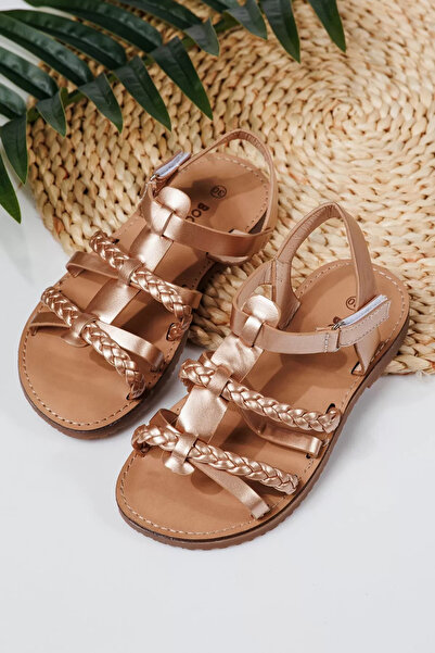 Zaira Χρυσά σανδάλια για κορίτσια από οικολογικό δέρμα Betsy #21924 - 30