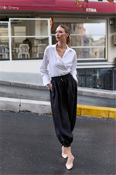 karpuzbutiks PERRY PREMIUM ŞALVAR SİYAH PANTOLON