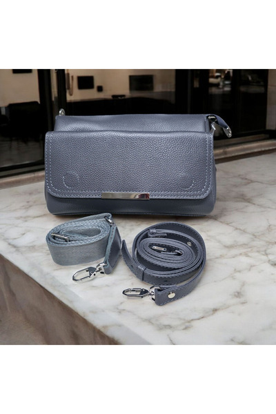 valentina victoria جلد طبيعي مع العديد من الأقسام. حقيبة كروس بودي بمقبضين مخ...