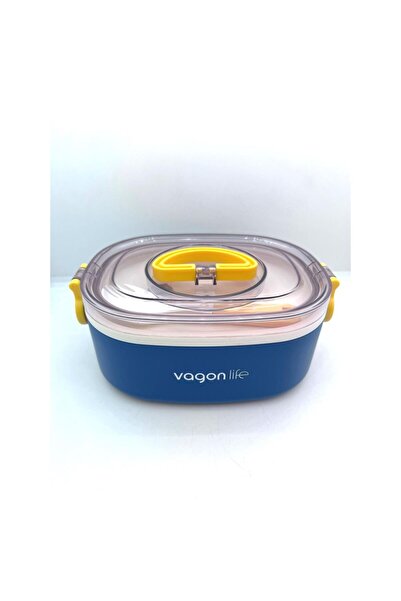 Vagonlife Stainless Steel Single Compartment Food Container - Lunch Box Vgn540 Blue