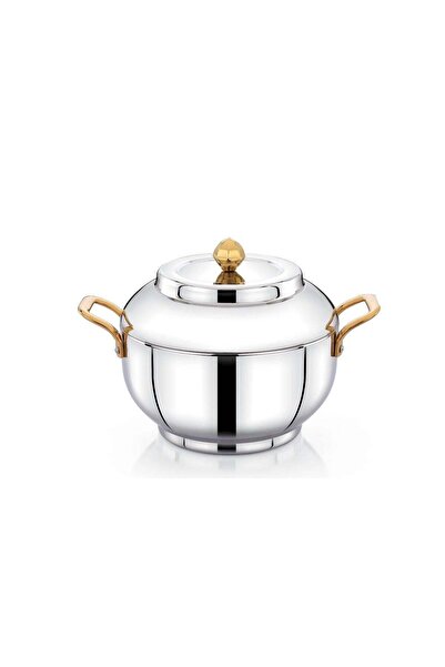 AVCI HOME MAKER وعاء طهي سيليريو من هوم ميكر، سعة 2500 مل، غطاء محكم الإغلاق، من الفولاذ المقاوم للصدأ عالي الجودة، أغطية ذهبية