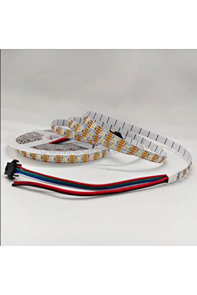 Smardiot WS2815 DC12V RGB LED Şerit Işıklar, Bireysel Adreslenebilir 5M Beyaz PCB, 60 LED/M, IP30, 1 Metre
