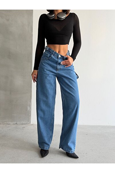 Blue Wings بنطلون فضفاض بحزام جانبي ومشبك أبولييت