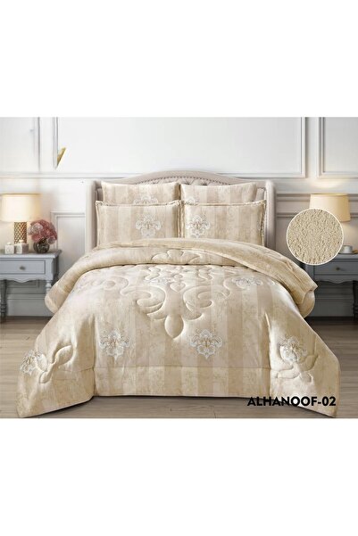 miral Al-Hanouf King Size Winter Luxury Velvet Fur Bedspread Set, 5 Pieces, Duvet Size 170*230