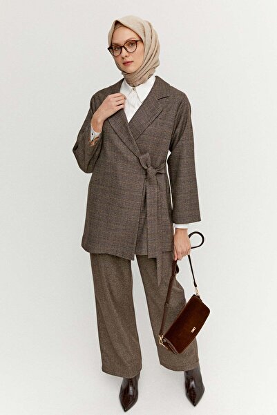 Setrms Kruvaze Kuşaklı Ekose İkili Takım