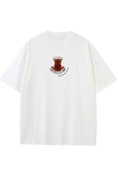 onas reklam çay bardağı baskılı oversize tişört