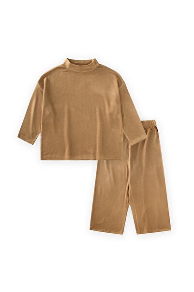Cigit Soft Draped Oversized Bamboo Set 3-10 Years Old Olive