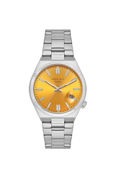 Frank Alex ساعة يد رجالية بسوار فضي من الفولاذ L-07251M.08