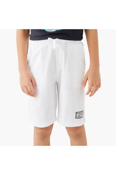 Juniors Solid Shorts with Elasticated Drawstring and Pockets