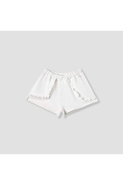 Juniors شورت سادة بحزام خصر مطاطي