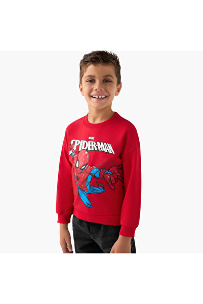Marvel Spider-Man Print Pullover with Crew Neck