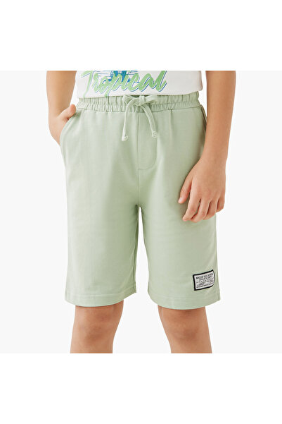 Juniors Applique Detail Shorts with Drawstring Closure and Pockets