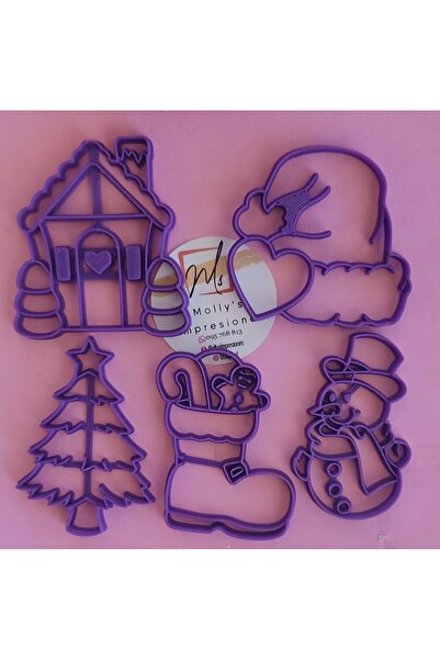 Lena Gift Store Christmas Cookie Cake Candy Dough Mold Set of 5