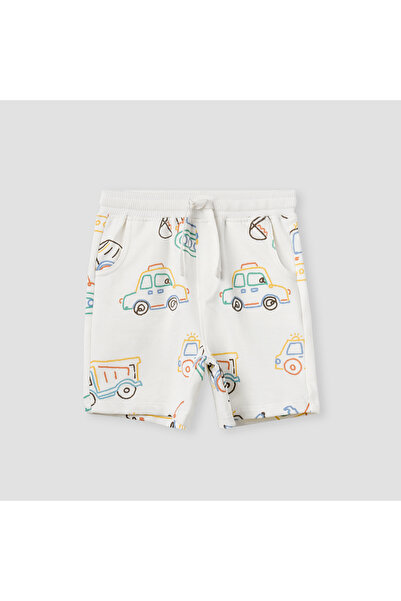 Juniors All-Over Vehicle Print Shorts with Drawstring Closure