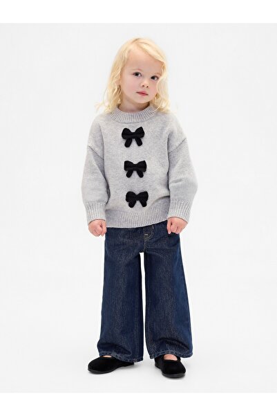 GAP Kız Bebek Koyu Mavi Metallic Pull-On Baggy Jean Pantolon