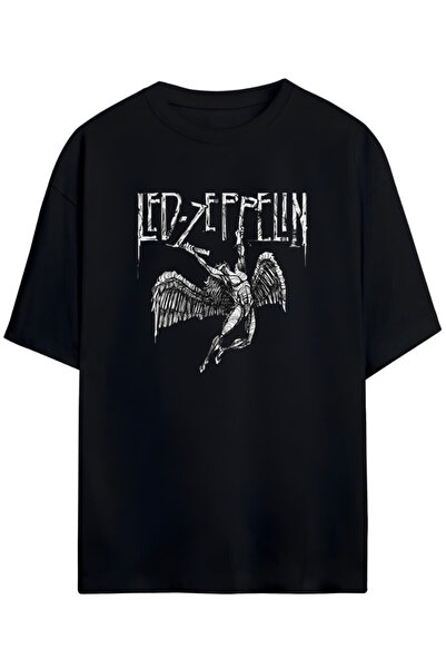 Pandorica's Led Zeppelin Tasarimi Unisex Pamuklu T-shirt