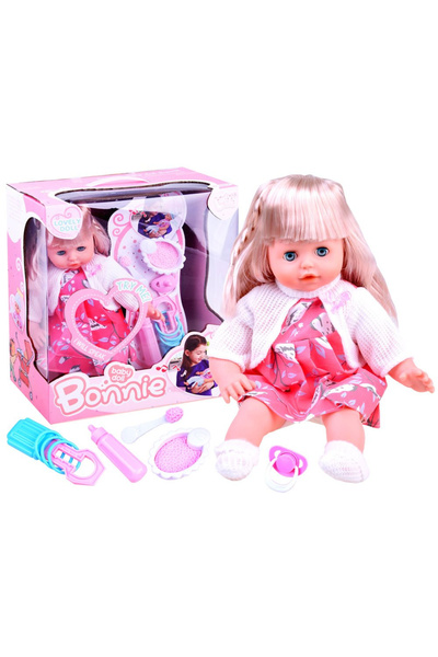 Jokomisiada Papusa interactiva pentru copii, par blond, inaltime 36 cm si acc...