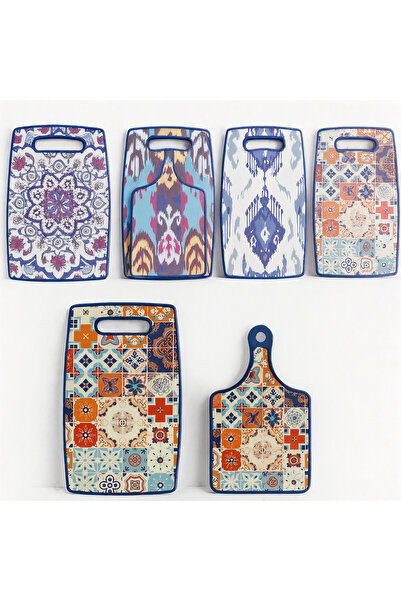 JML1 Set de 2 tocătoare de bucătărie, model mozaic 37x23cm, plastic, diferite...